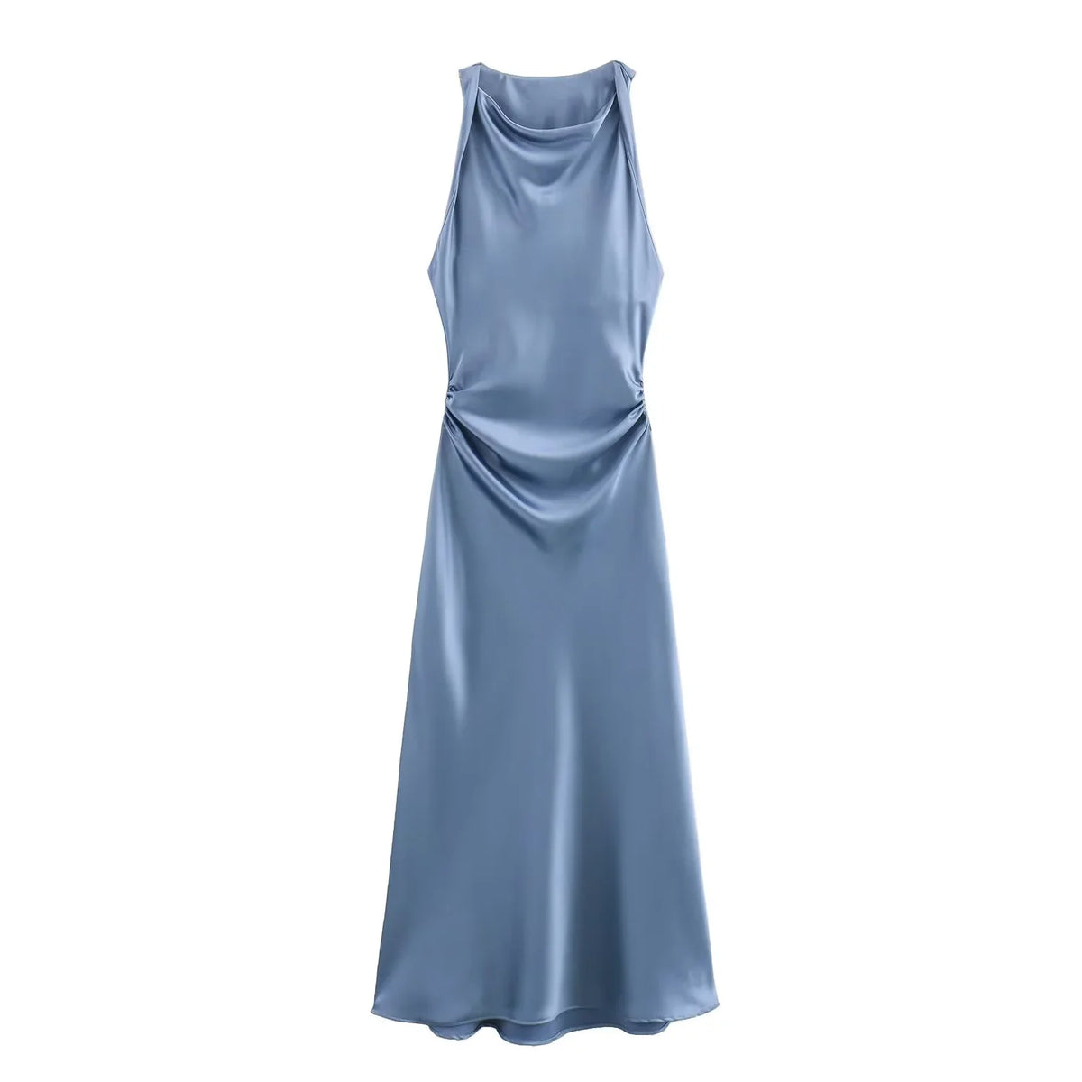 Vestido Selene — Satén Midi de Tirantes