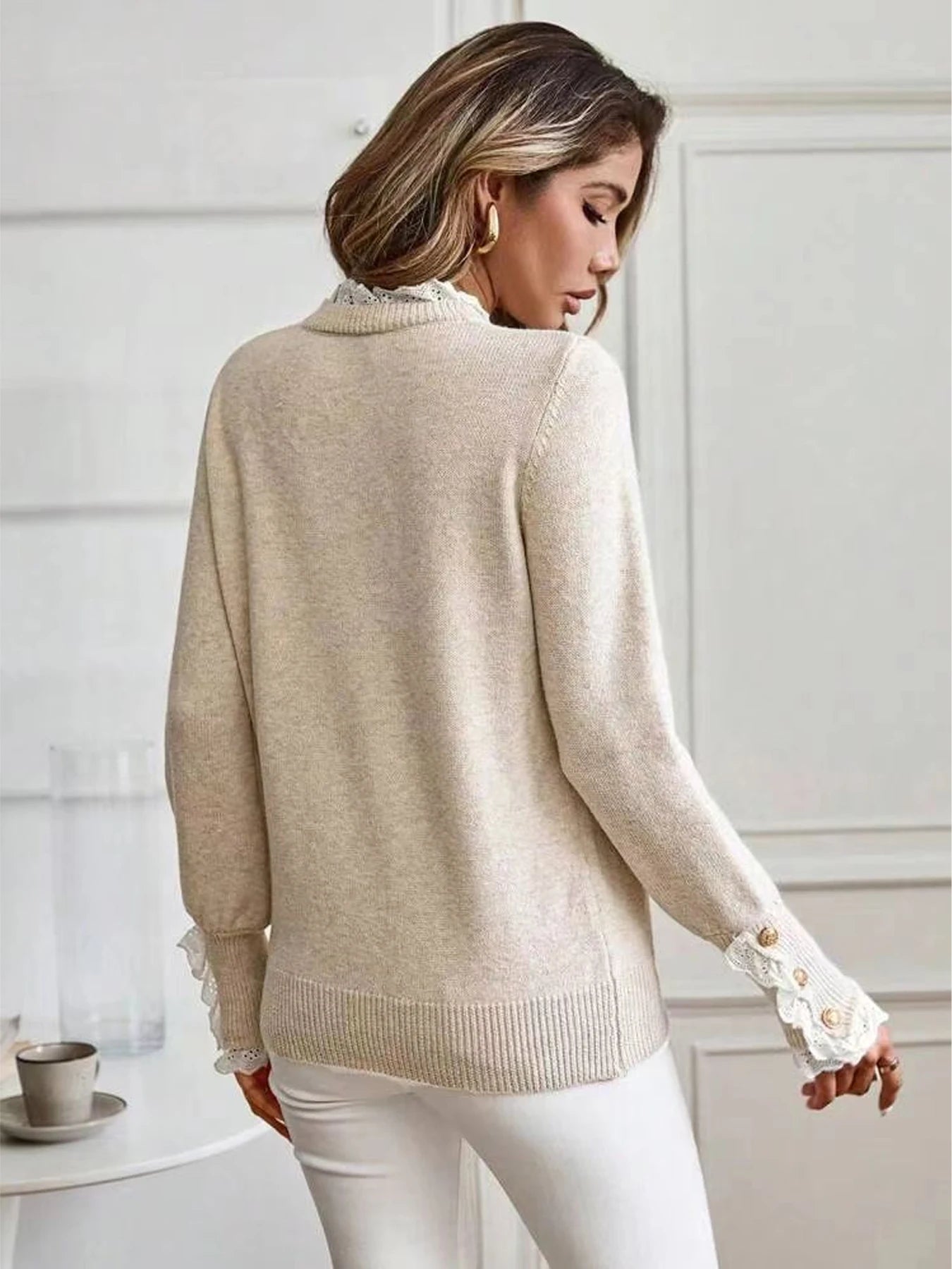 Jersey Clara — Punto con Detalle de Encaje