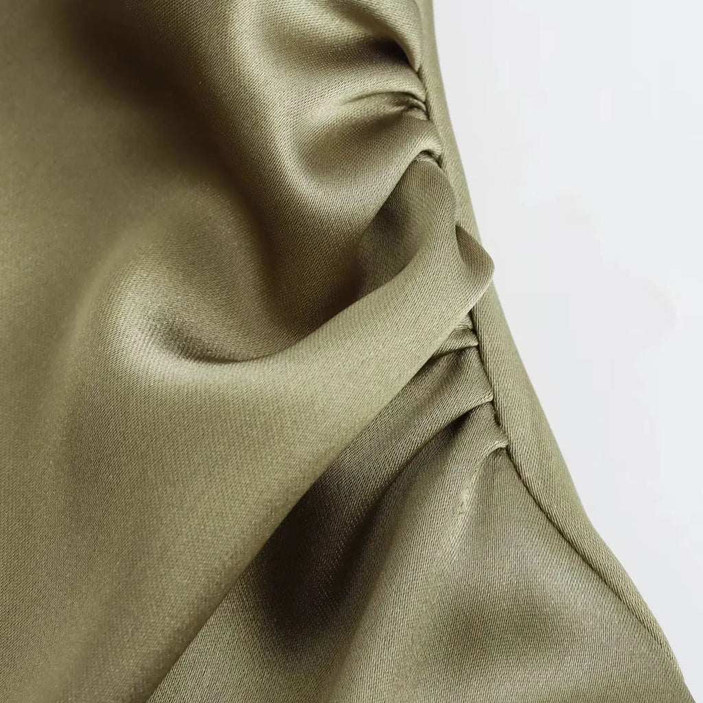 Vestido Selene — Satén Midi de Tirantes