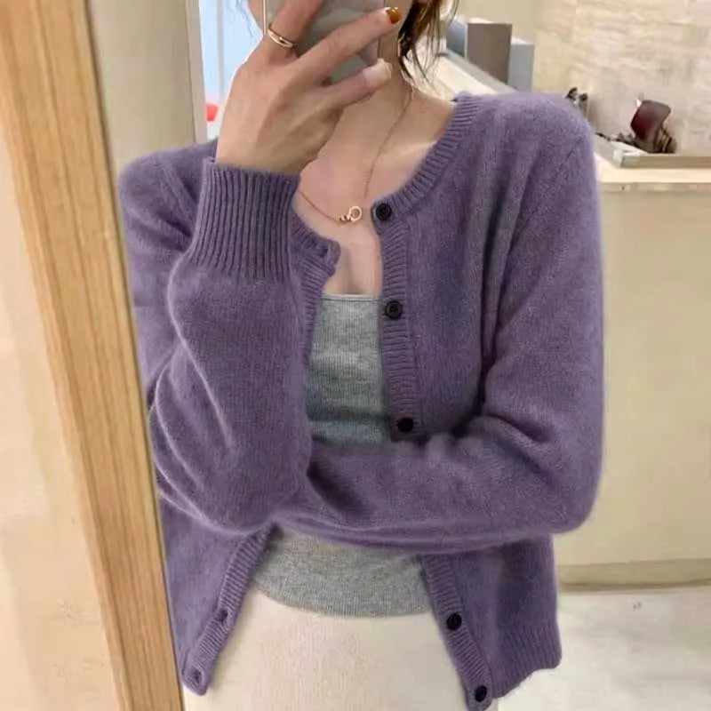 Cárdigan Vera — Punto Suave de Cuello Redondo