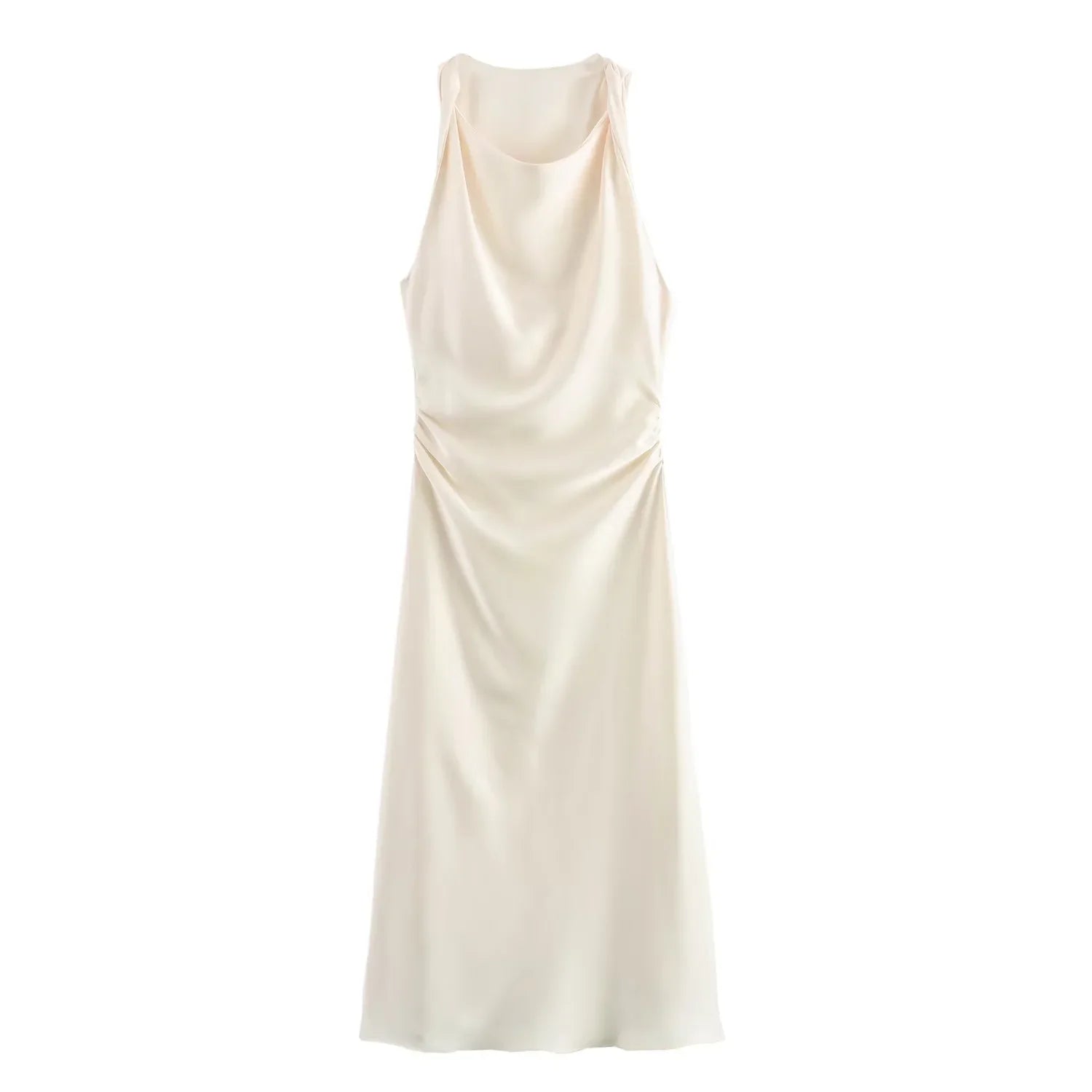 Vestido Selene — Satén Midi de Tirantes