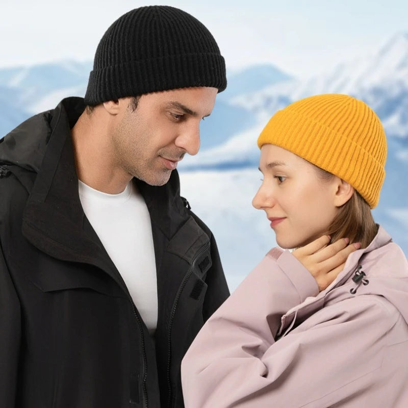 Gorro Neve de Hermosa: gorro de punto liso con borde doblable