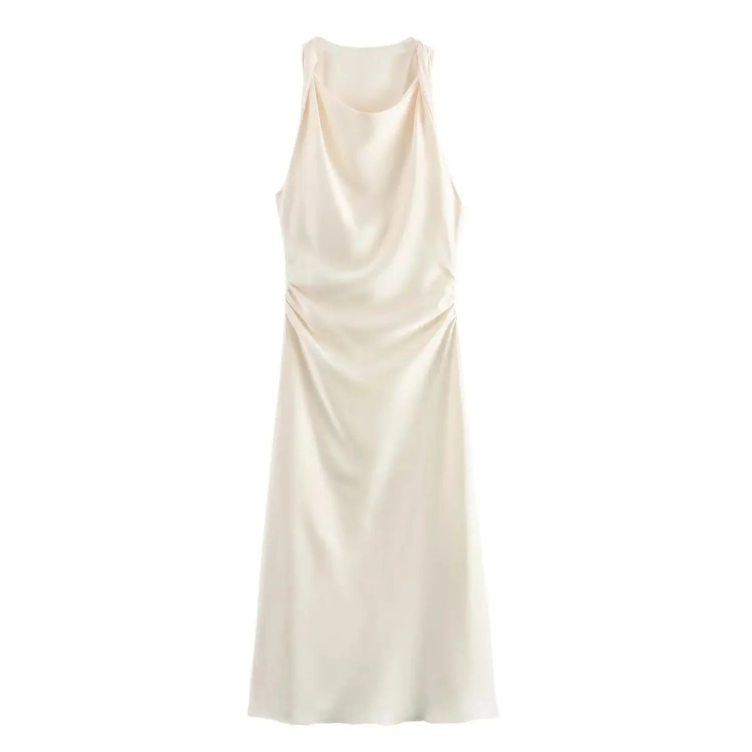 Vestido Selene — Satén Midi de Tirantes