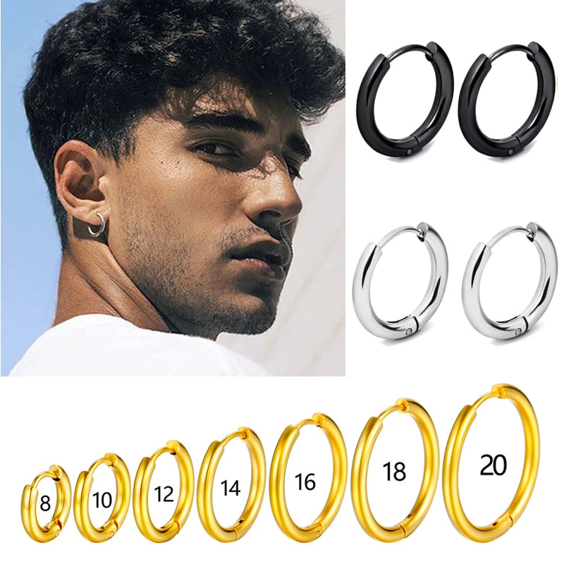 Pendientes Mila de Hermosa: aros finos de acero inoxidable con acabado dorado