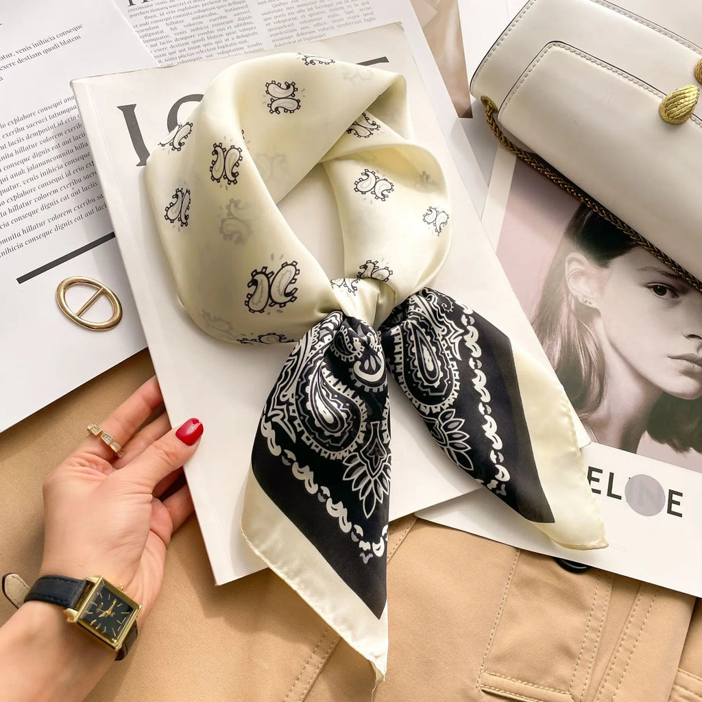Pañuelo Iris — Seda Estampada 70×70