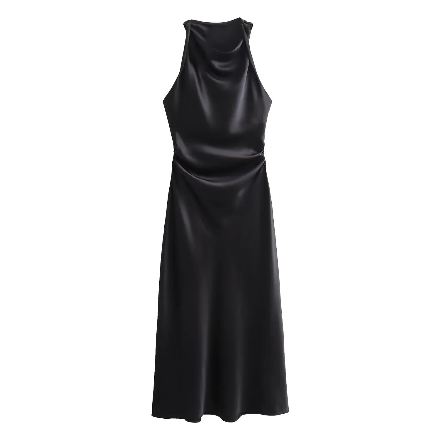 Vestido Selene — Satén Midi de Tirantes